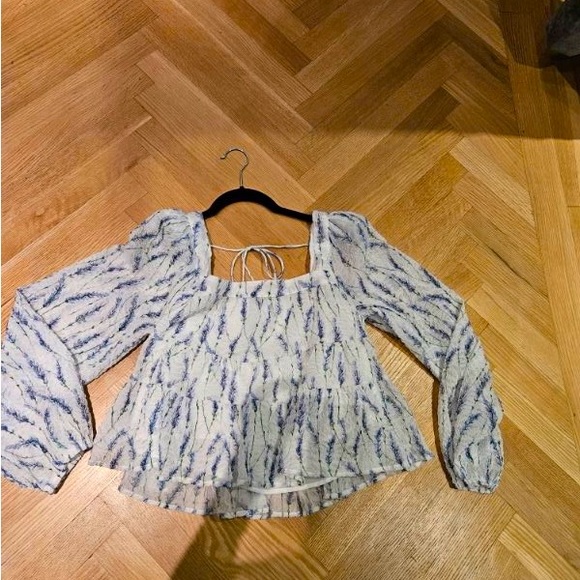 Jacque the label square neck printed blouse - Picture 2 of 4